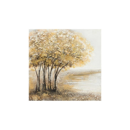 ΠΙΝΑΚΑΣ ΚΑΜΒΑΣ ΜΕ 4 ΧΡΥΣΑ ΔΕΝΤΡΑ ΕΝΩΜΕΝΑ - 40x40cm 18/KIB - Κασπω