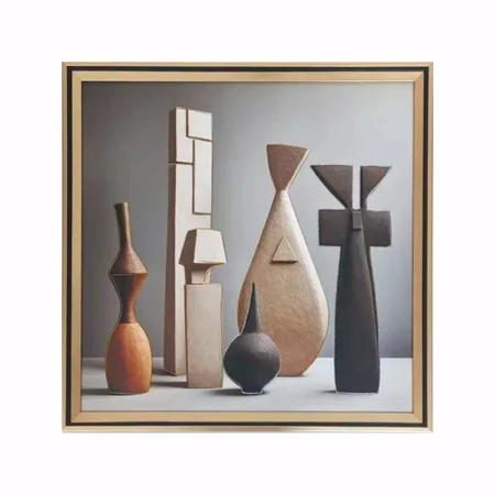 ΚΑΔΡΑΚΙ ΜΕ ΧΡΥΣΗ ΚΟΡΝΙΖΑ & ΕΚΤΥΠΩΣΗ 3D ΒΑΖΑ ΑΦΗΡΗΜΕΝΟ - 41x41cm 24/ΚΙΒ - Κασπω