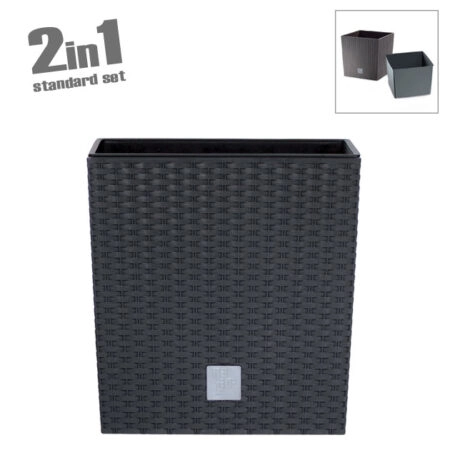 ΚΑΣΠΩ-ΓΛΑΣΤΡΑ (2 ΣΕ 1) ΑΝΘΡΑΚΙ RATO LOW ΤΕΤΡΑΓΩΝΗ 40x40x40.8cm 1/3KIB - Κασπω