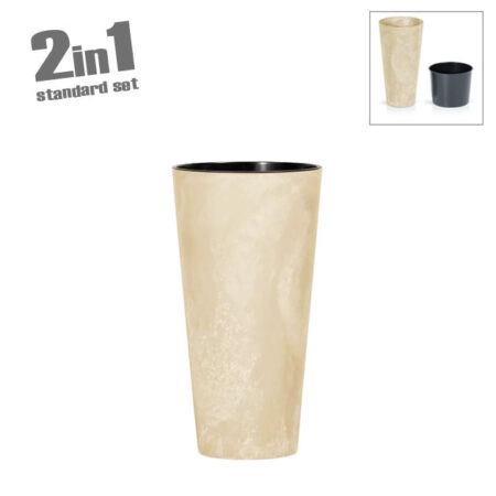 ΚΑΣΠΩ (2 ΣΕ 1) ΕΚΡΟΥ TUBUS SLIM BETON EFFECT ΚΩΝΟΣ Φ30x57.2cm 1/5ΚΙΒ - Κασπω