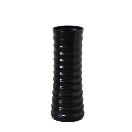ΓΥΑΛΙΝΟ ΒΑΖΟ ΡΙΓΕ ΜΑΥΡΟ Υ30cm 15/ΚΙΒ - Κασπω