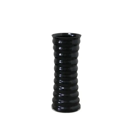 ΓΥΑΛΙΝΟ ΒΑΖΟ ΡΙΓΕ ΜΑΥΡΟ Υ25cm 36/ΚΙΒ - Κασπω