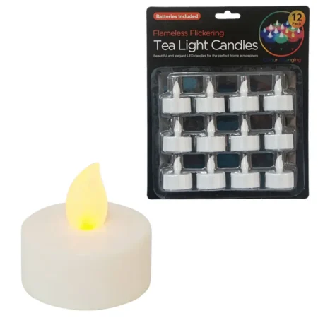 ΚΕΡΙ LED ΡΕΣΩ ΜΠΑΤΑΡΙΑΣ ΣΕΤ/12 ΛΕΥΚΟ - Φ3.5x4cm - Κασπω