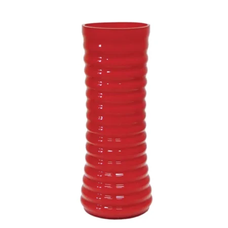 ΓΥΑΛΙΝΟ ΒΑΖΟ ΡΙΓΕ ΚΟΚΚΙΝΟ Y35cm 1/15KIB - Κασπω
