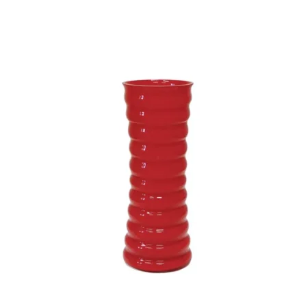 ΓΥΑΛΙΝΟ ΒΑΖΟ ΡΙΓΕΣ ΚΟΚΚΙΝΟ Y25cm 1/36KIB - Κασπω