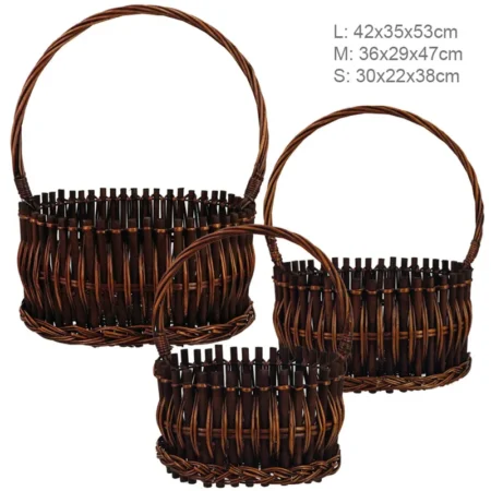 ΚΑΛΑΘΙΑ ΨΑΘΙΝΑ ΣΕΤ/3 ΚΑΦΕ OΒΑΛ - 42x35x53, 36x29x47, 30x22x38cm 8/ΣΑΚ - Κασπω