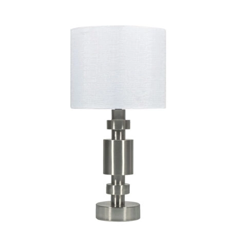 ΕΠΙΤΡΑΠΕΖΙΟ ΦΩΤΙΣΤΙΚΟ ΑΣΗΜΙ/ΛΕΥΚΟ ΜΕΤΑΛΛΙΚΟ ΚΥΛΙΝΔΡΟΙ - Φ28x55cm 4/ΚΙΒ