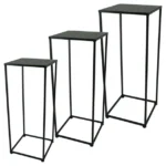 ΜΕΤΑΛΛΙΚΟ ΣΤΑΝΤ ΣΕΤ X3 - ΜΑΥΡΟ 29x29x70, 26x26x65, 22x22x60cm