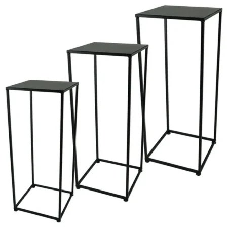 ΜΕΤΑΛΛΙΚΟ ΣΤΑΝΤ ΣΕΤ X3 - ΜΑΥΡΟ  29x29x70, 26x26x65, 22x22x60cm - Κασπω