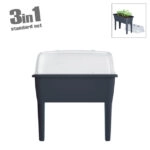 ΘΕΡΜΟΚΗΠΙΟ ΜΕ ΠΟΔΙΑ (3 ΣΕ 1) ΑΝΘΡΑΚΙ RESPANA PLANTER 77x38.7x82cm 1/5ΚΙΒ