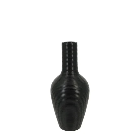 ΒΑΖΟ-ΜΠΟΥΚΑΛΙ ΜΑΥΡΟ ΚΕΡΑΜΙΚΟ ΓΡΑΜΜΩΤΟ Φ14x31cm - 12/KIB - Κασπω