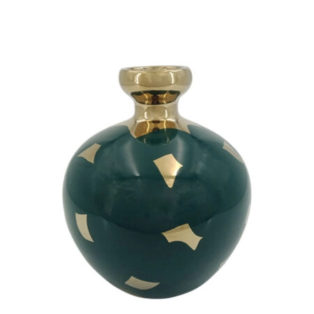 ΚΕΡΑΜΙΚΟ ΒΑΖΟ ΜΠΟΥΚΑΛΙ ΠΕΤΡΟΛ-ΧΡΥΣΟ Φ20x23cm 1/6ΚΙΒ - Κασπω