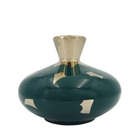 ΚΕΡΑΜΙΚΟ ΒΑΖΟ ΜΠΟΥΚΑΛΙ ΠΕΤΡΟΛ-ΧΡΥΣΟ Φ22x18cm 1/6ΚΙΒ - Κασπω