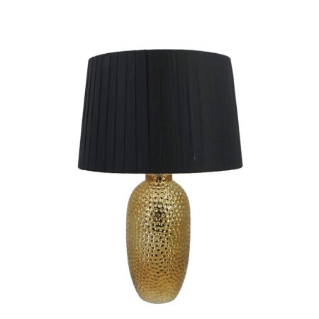 ΚΕΡΑΜΙΚΟ ΛΑΜΠΑΤΕΡ ΜΠΡΟΝΖΕ ΣΦΥΡΙΛΑΤΟ ΟΒΑΛ - ΚΑΠΕΛΟ ΜΑΥΡΟ Φ12.5x33cm 1/8ΚΙΒ - Κασπω