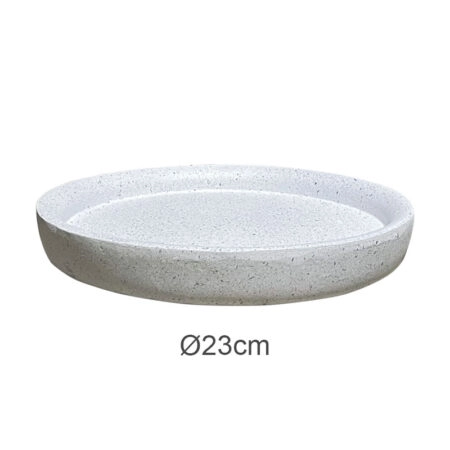 ΠΙΑΤΟ FIBER CLAY ΛΕΥΚΟ ΓΡΑΝΙΤΗ ΣΤΡΟΓΓΥΛΟ ΓΙΑ ΚΑΣΠΩ - Φ23x3.5cm 5/ΚΙΒ - 