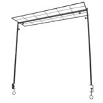 ΜΕΤΑΛΛΙΚO Π ΜΑΥΡΟ ΡΥΘΜΙΖΟΜΕΝΟ ΜΕΤΑΤΡΟΠΗΣ ΤΡΑΠΕΖΙΟΥ-ΠΑΓΚΟΥ ΣΕ ΜΠΑΡ ΜΕ ΟΡΟΦΗ ΠΛΕΓΜΑ - 211.5x40x151.5cm 4/KIB