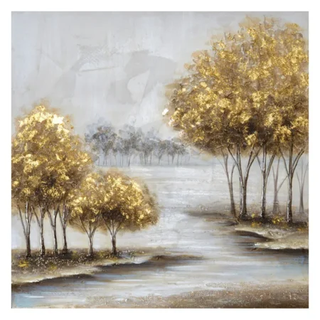 ΠΙΝΑΚΑΣ ΚΑΜΒΑΣ ΔΕΝΤΡΑ ΧΡΥΣΑ ΣΕ ΠΟΤΑΜΙ - 80x80cm 6/KIB
