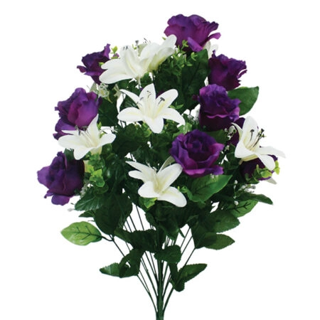 ΜΠΟΥΚΕΤΟ ΜΩΒ ΤΡΙΑΝΤΑΦΥΛΛΟ/ΛΙΛΥ X24 Y62cm 12/36KIB - Κασπω