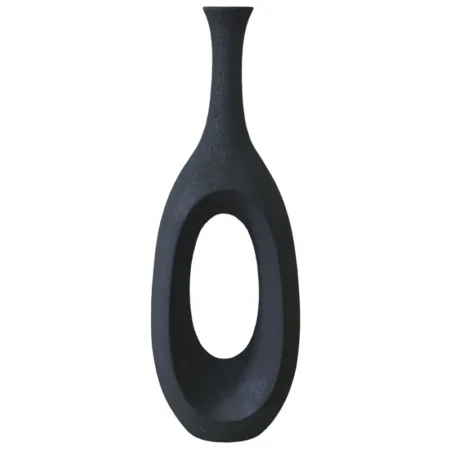 FIBERGLASS ΒΑΖΟ ΜΑΥΡΟ ΠΑΓΟΥ ΜΕ ΤΡΥΠΑ - 28x39x111cm 1/ΚΙΒ - Κασπω