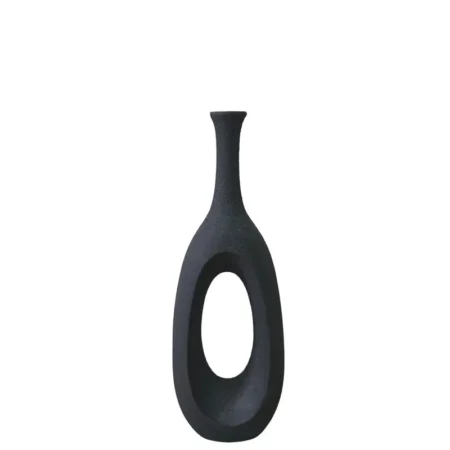 FIBERGLASS ΒΑΖΟ ΜΑΥΡΟ ΠΑΓΟΥ ΜΕ ΤΡΥΠΑ - 27x20x76cm 1/ΚΙΒ - Κασπω