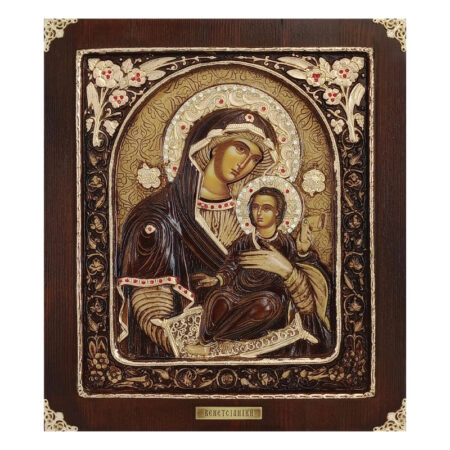 ΞΥΛΙΝΗ ΕΙΚΟΝΑ -ΒΕΝΕΤΣΙΑΝΙΚΗ (ΜΕ ΑΝΘΗ)- ΑΝΑΓΛΥΦΗ ΜΕ ΦΥΛΛΑ ΧΡΥΣΟΥ & ΠΕΤΡΕΣ ΖΙΡΓΚΟΝ - 32x36.5cm - Κασπω