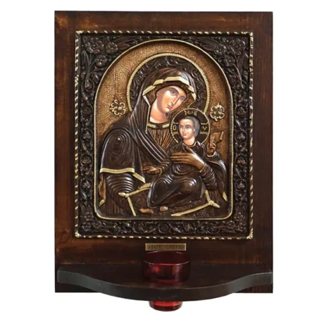 ΕΙΚΟΝΟΣΤΑΣΙ ME ΓΥΑΛΙ (3238) ΒΕΝΕΤΣΙΑΝΙΚΗ ΠΑΝΑΓΙΑ - 32x41cm - Κασπω