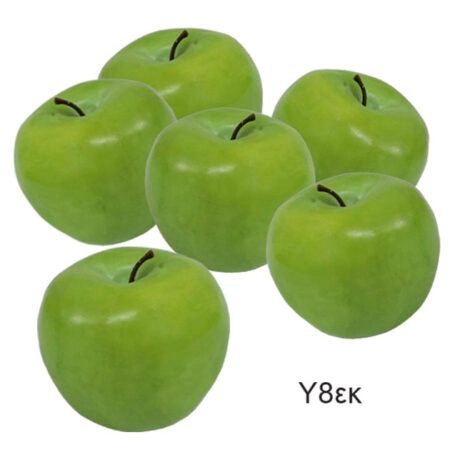 TEXNHTO ΜΗΛΟ ΠΡΑΣΙΝΟ SET/6 ΟΙΚΟΛΟΓΙΚΟ - Y8cm - Κασπω