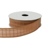 ΚΟΡΔΕΛΑ ΟΡΓΑΝΤΖΑ ΜΕ ΚΑΡΩ ΚΑΦΕ ΠΛ.2.5cm Μ.10yd