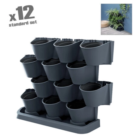 ΓΛΑΣΤΡΑΚΙΑ X12 ΕΠIΔΑΠΕΔΙΑ ΑΝΘΡΑΚΙ CASCADE GARDEN 68.5x19x54.6cm 1/1ΚΙΒ - Κασπω