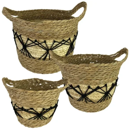 ΚΑΛΑΘΟΥΝΑ ΨΑΘΑ ΣΕΤ/3 ΦΥΣΙΚΟ ΣΧΕΔΙΟ NHMA - L:27x26x18, M:23x23x17, S:20x20x13cm  5/KIB - Κασπω