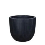 ΚΑΣΠΩ FIBERCLAY LARGE ΜΑΥΡΟ ΣΤΡΟΓΓΥΛΟ ΚΑΘΕΤΕΣ ΡΑΒΔΩΣΕΙΣ - Φ41x37cm