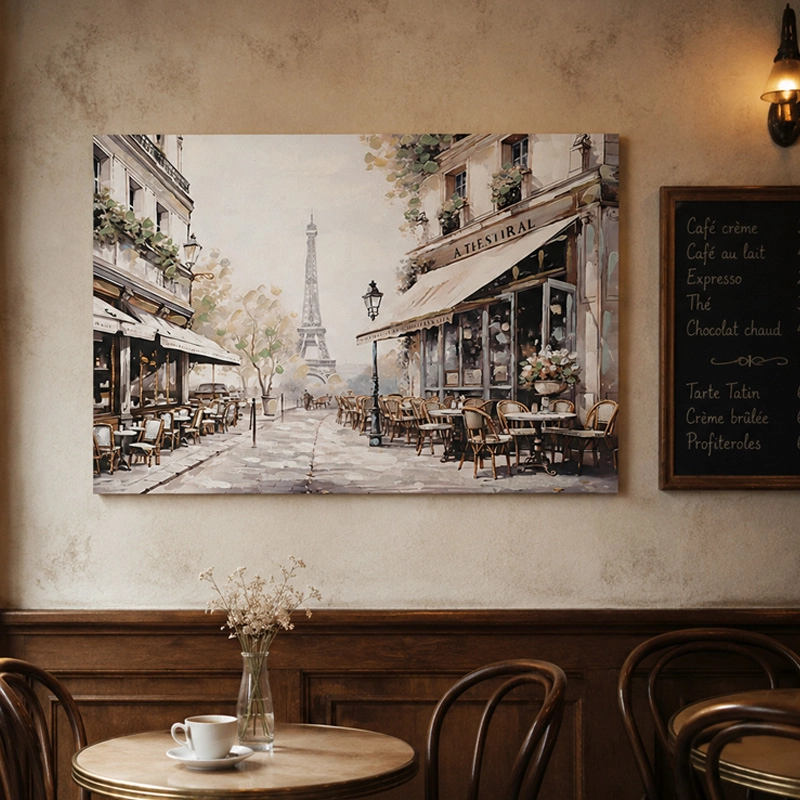 ΠΙΝΑΚΑΣ ΚΑΜΒΑΣ ΚΑΦΕ ΣΤΟ ΠΑΡΙΣΙ - 100x70cm 6/KIB