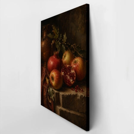 Πίνακας σε Καμβά VINTAGE DARK ACADEMIA APPLES AND POMEGRANATES - Vintage Sticky 2