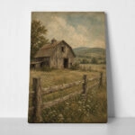 Πίνακας σε Καμβά VINTAGE DARK ACADEMIA BARN