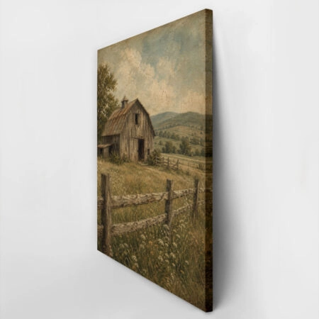 Πίνακας σε Καμβά VINTAGE DARK ACADEMIA BARN - Vintage Sticky 2