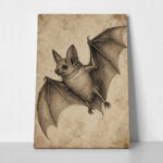 Πίνακας σε Καμβά VINTAGE DARK ACADEMIA BAT