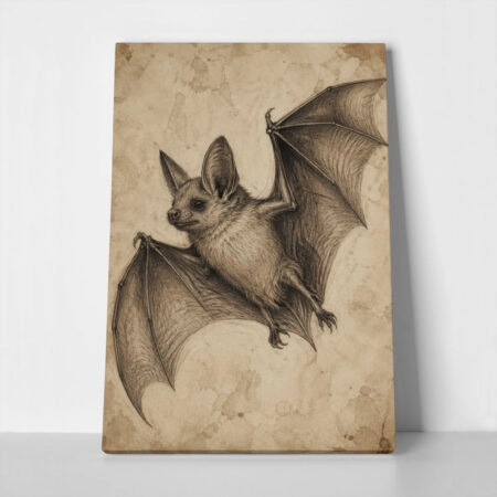 Πίνακας σε Καμβά VINTAGE DARK ACADEMIA BAT