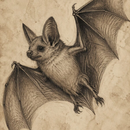 Πίνακας σε Καμβά VINTAGE DARK ACADEMIA BAT -  Sticky 5
