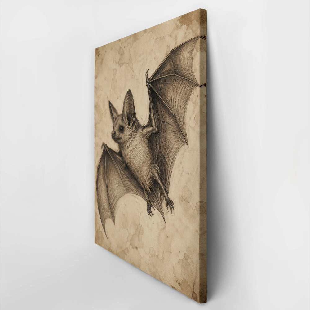 Πίνακας σε Καμβά VINTAGE DARK ACADEMIA BAT