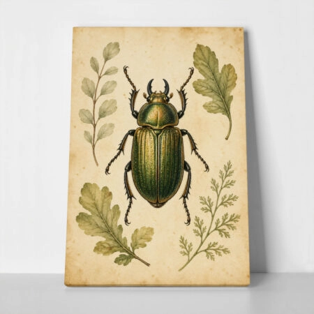 Πίνακας σε Καμβά VINTAGE DARK ACADEMIA BEETLE