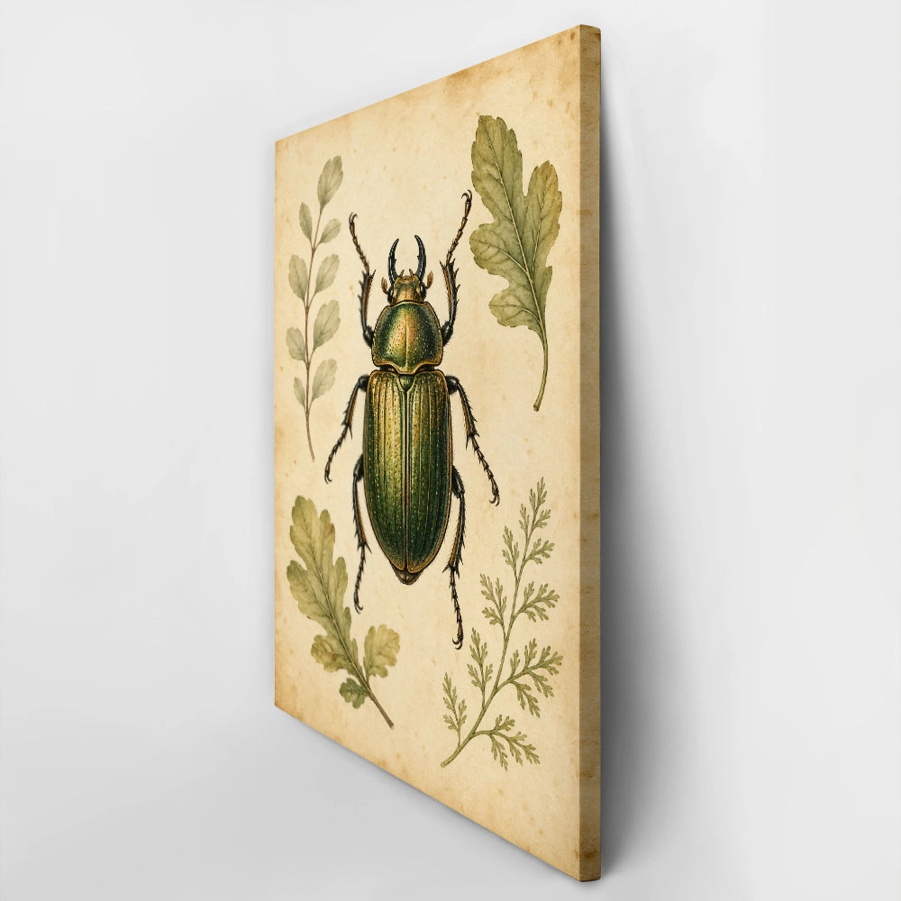 Πίνακας σε Καμβά VINTAGE DARK ACADEMIA BEETLE