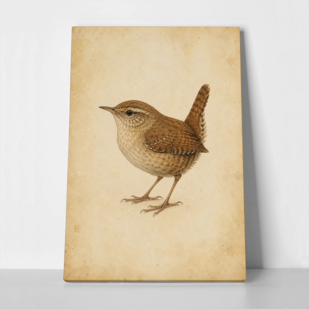 Πίνακας σε Καμβά VINTAGE DARK ACADEMIA BIRD 10