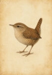 Πίνακας σε Καμβά VINTAGE DARK ACADEMIA BIRD 10