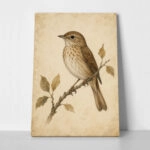 Πίνακας σε Καμβά VINTAGE DARK ACADEMIA BIRD 11