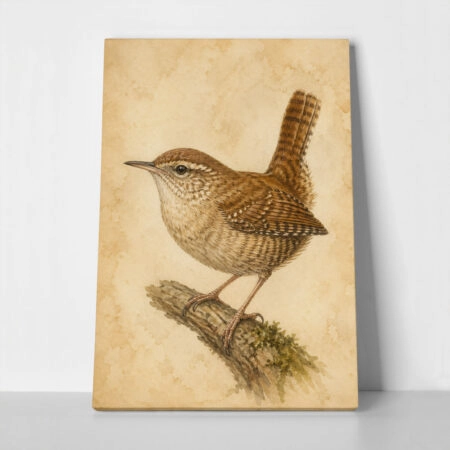 Πίνακας σε Καμβά VINTAGE DARK ACADEMIA BIRD 13 - Vintage