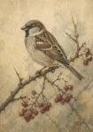 Πίνακας σε Καμβά VINTAGE DARK ACADEMIA BIRD 2
