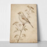 Πίνακας σε Καμβά VINTAGE DARK ACADEMIA BIRD 7