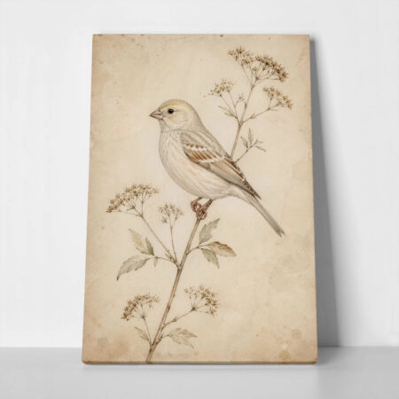 Πίνακας σε Καμβά VINTAGE DARK ACADEMIA BIRD 7