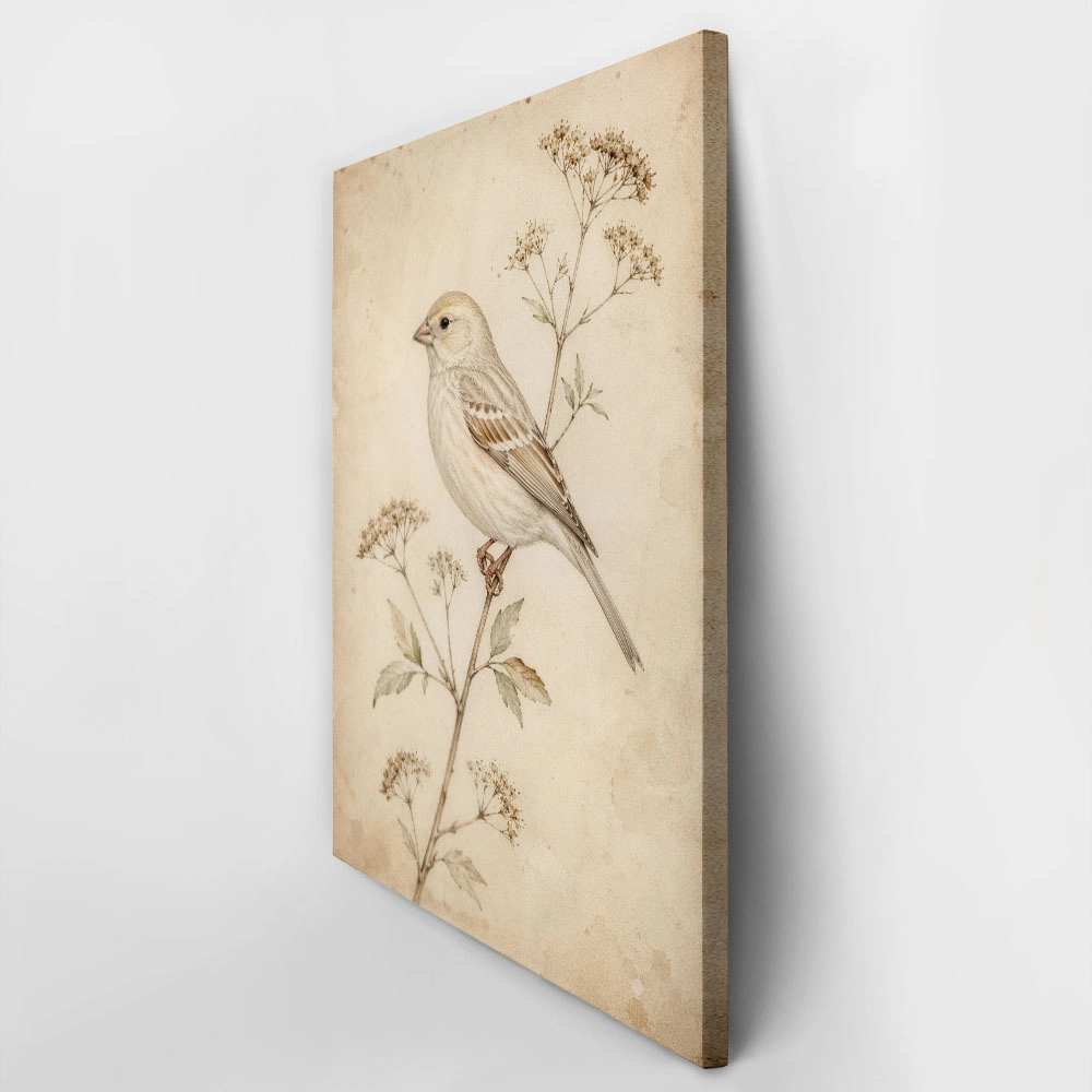 Πίνακας σε Καμβά VINTAGE DARK ACADEMIA BIRD 7