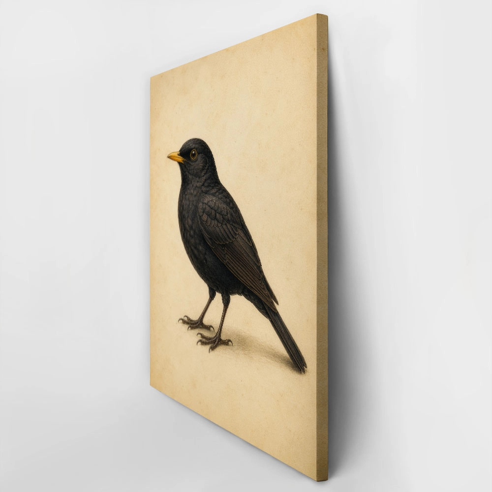 Πίνακας σε Καμβά VINTAGE DARK ACADEMIA BIRD 8